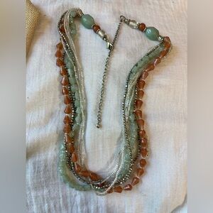 Multi‎ Strands Beaded Earth Tone Necklace